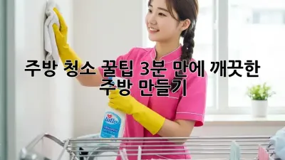 주방 청소 꿀팁: 3분 만에 깨끗한 주방 만들기! ✨